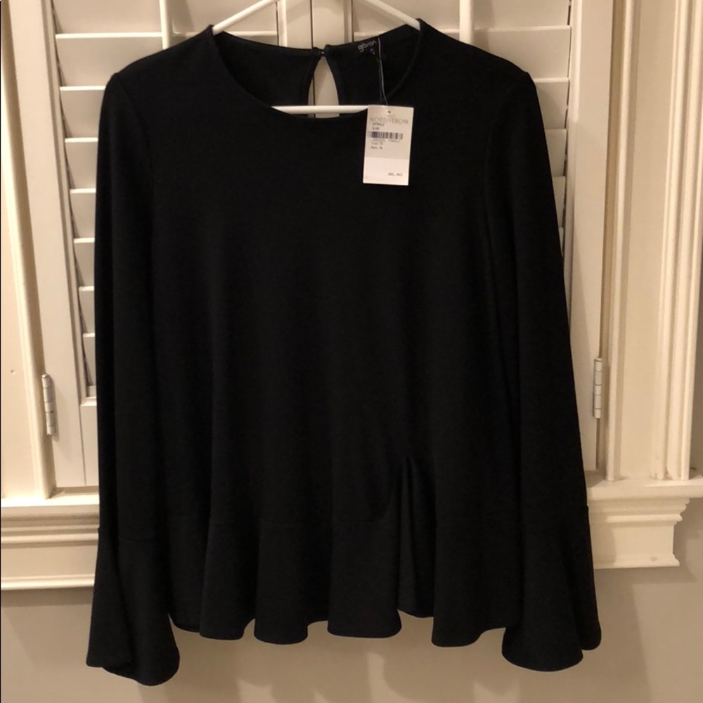 Bell sleeve peplum top
